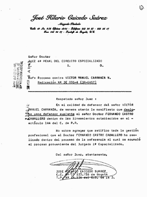 Designación de Caicedo a Fernando Castro como Defensor Suplente