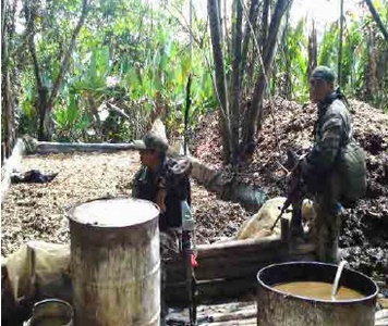 Poza de maceracin detectada por la PNP