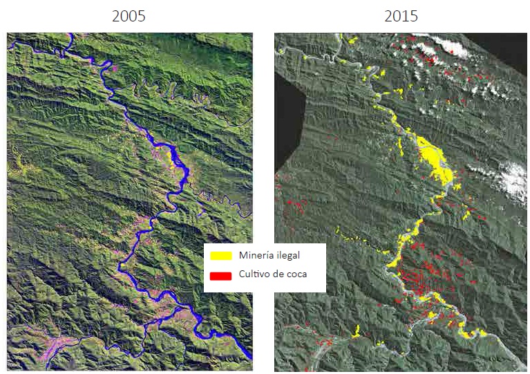 Evolucin de la minera ilegal en San Gabn