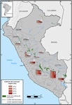 Superficie de cultivos de coca en Per�, por regiones, 2012-2015