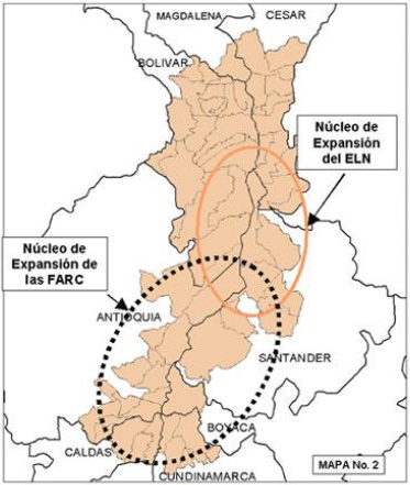 Ncleo de expansin de las FARC y el ELN