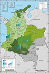 Cultivos de coca en Colombia por regiones, 2012 - 2016