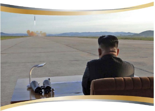 Kim Jong-un observing a recent missile launch